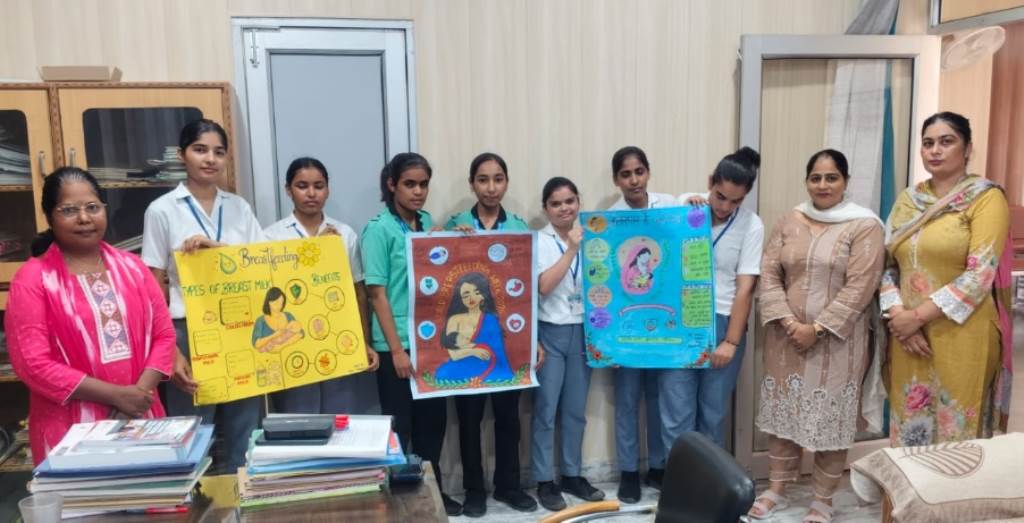 World Breastfeeding Week organized at Shaheed Udham Singh College of Nursing Barota